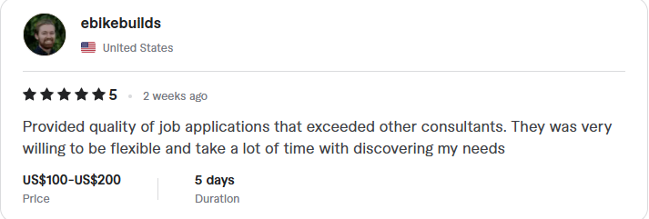 Client review: five stars, quality applications, flexible and thorough